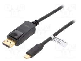 LOGILINK Adaptateur DisplayPort vers USB C, 3 m, noir
