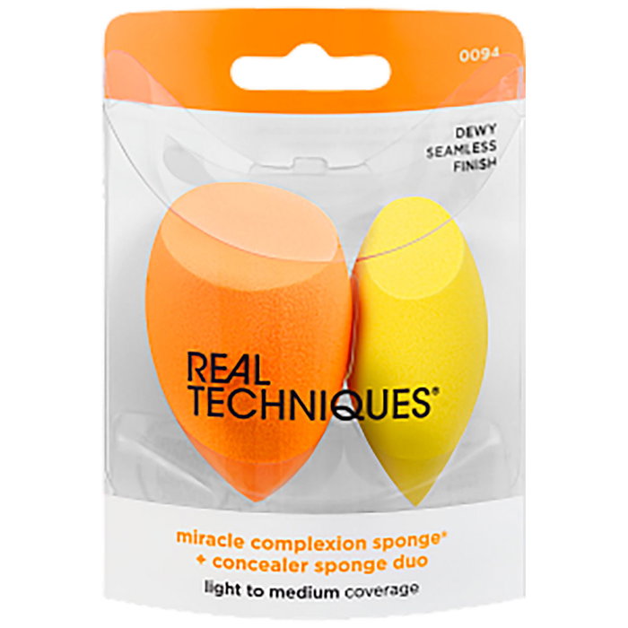 Real Techniques MCS #1 Sponge et Correcteur Miracle Complexion Duo - Éponge Hydratante et Correcteur Repulpant - 2 pièces