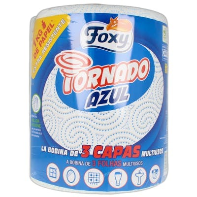 Foxy Tornado Azul Essuie-tout 3 couches 1 kg Foxy Tornado Azul Essuie-tout 3 couches 1 kg