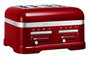 Kitchenaid 5KMT4205 Tostador 4 Ranuras Extra Grandes, 7 Niveles de Tostado, Aluminio Rojo Manzana
