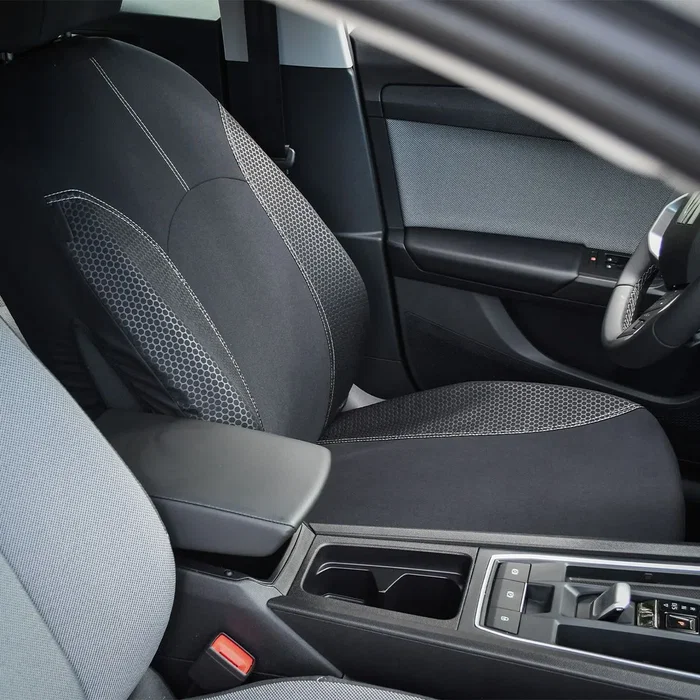 XLC Housse de Siège Auto XLCOVER - 3 Pièces - Universelle - Compatible Airbags et ISOFIX - Noir - Polyuréthane