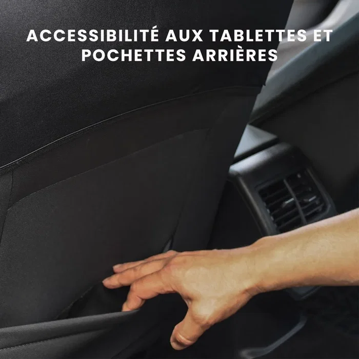 XLC Housse de Siège Auto XLCOVER - 3 Pièces - Universelle - Compatible Airbags et ISOFIX - Noir - Polyuréthane