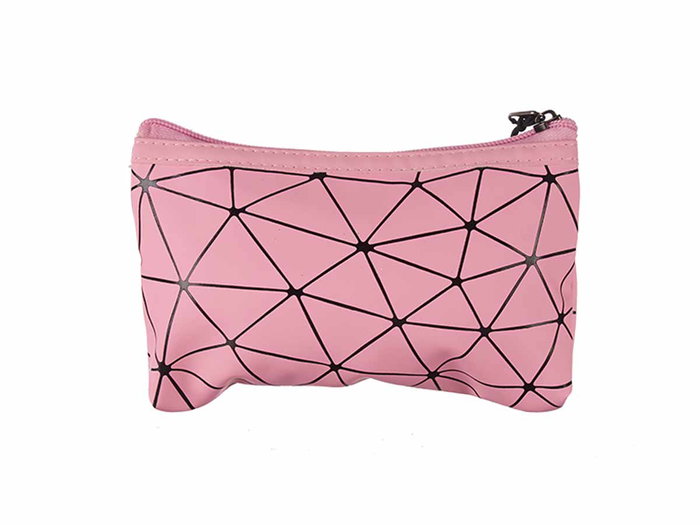 Berilo Trousse de toilette rectangulaire petite en simili cuir argent et rose 12.5 x 2 x 18 cm (Set de 24) Berilo Trousse de toilette rectangulaire petite en simili cuir argent et rose 12.5 x 2 x 18 cm (Set de 24)