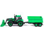 POLESIE - Tracteur Jouet Vert avec Pelle et Remorque Basculante - Wader 91840 - Véhicule de Construction Enfant 3 ans et plus