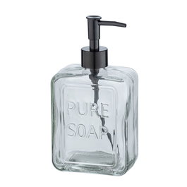 Wenko 24714100 Distributeur de savon Pure Soap en verre transparent, capacité 550 ml