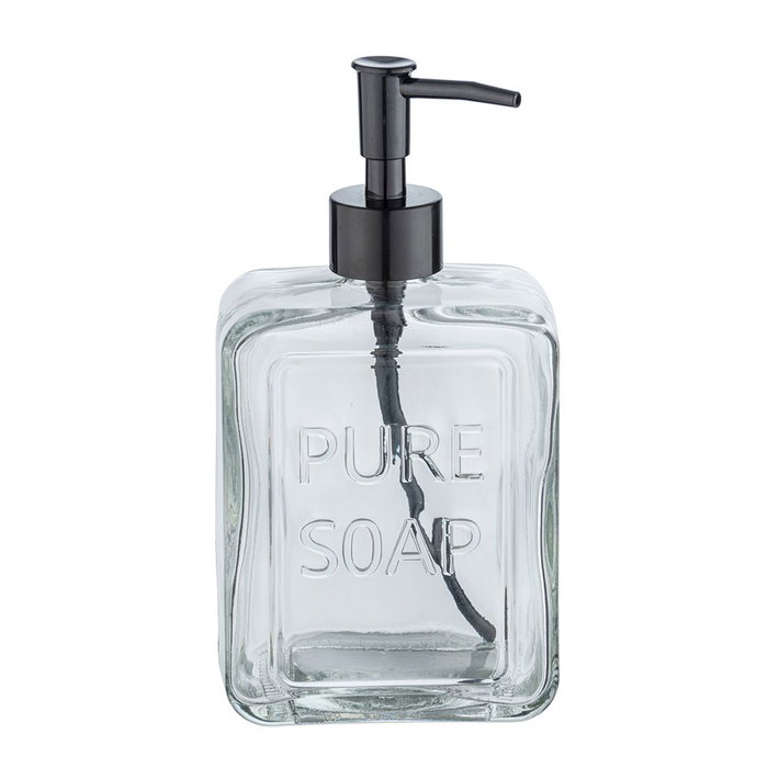 Wenko 24714100 Distributeur de savon Pure Soap en verre transparent, capacité 550 ml