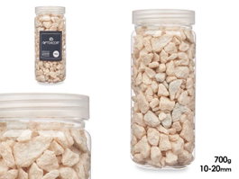 GIFTDECOR Bocal de décoration avec pierres métallisées 700g Crema 10-20 mm