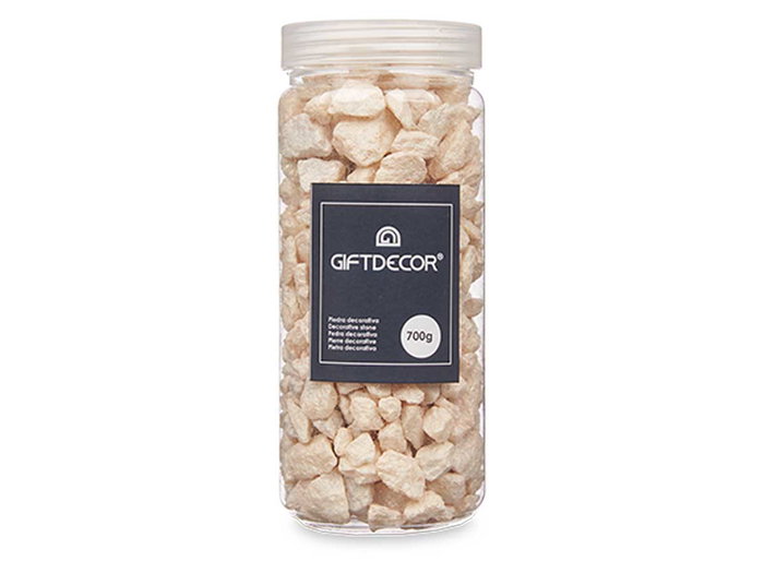 GIFTDECOR Bocal de décoration avec pierres métallisées 700g Crema 10-20 mm