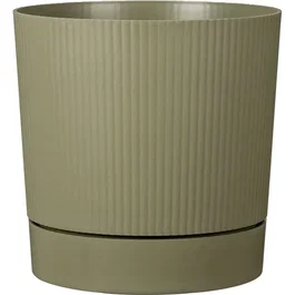GARDEN ID Pot de fleurs Lino rond avec réserve - 47x46 cm - 43 L - Vert mousse