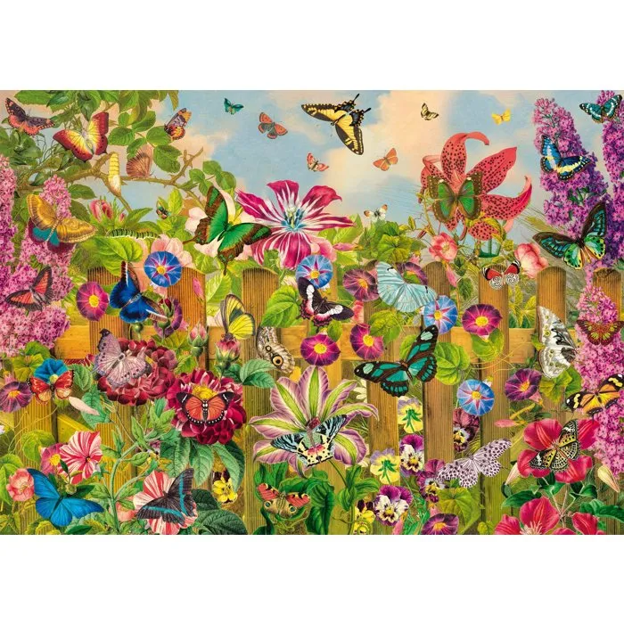 Schmidt Spiele Puzzle Magnifique jardin de papillons 2000 pièces dès 14 ans, décoratif et apaisant