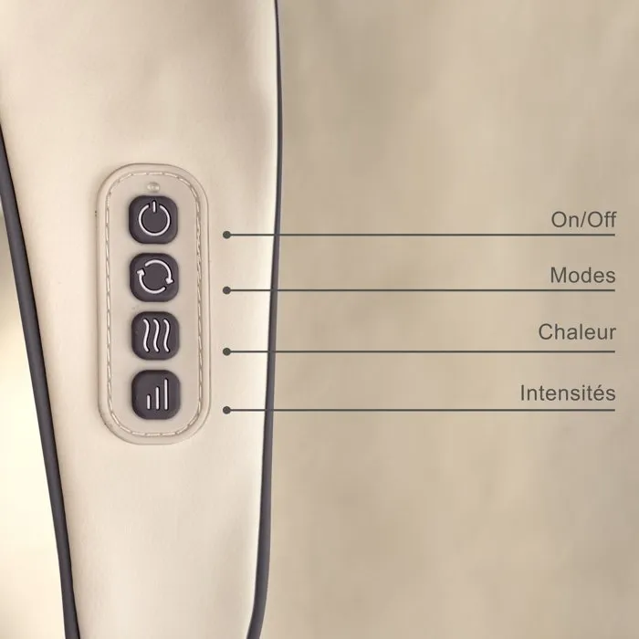 Livoo Masseur Shiatsu DOS201 pour cou et cervicales, 6 têtes, rechargeable