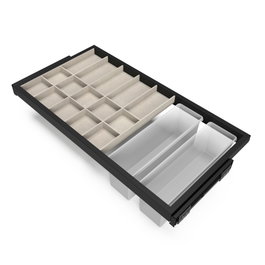 Emuca Kit de tiroir organisateur Hack pour module 900mm, Noir texturé