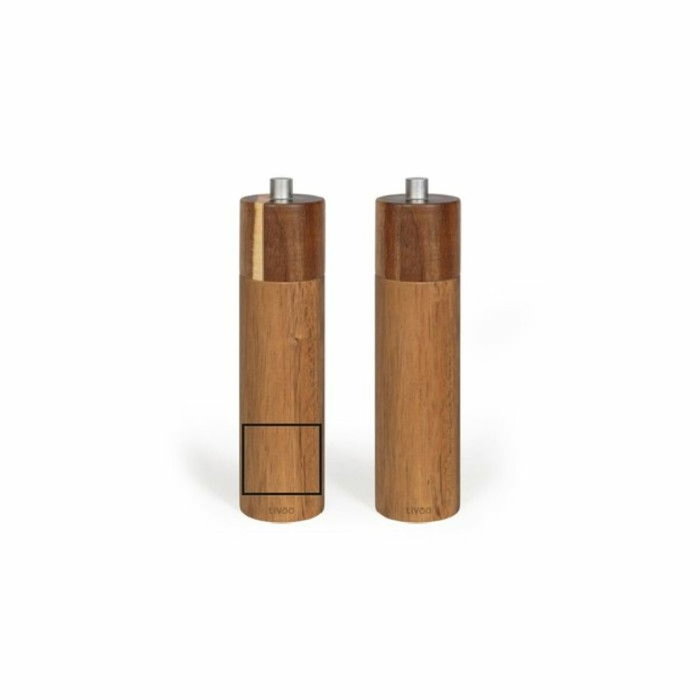 Livoo Set de 2 moulins à sel et poivre manuels MEN425 en bois d'acacia Livoo Set de 2 moulins à sel et poivre manuels MEN425 en bois d'acacia