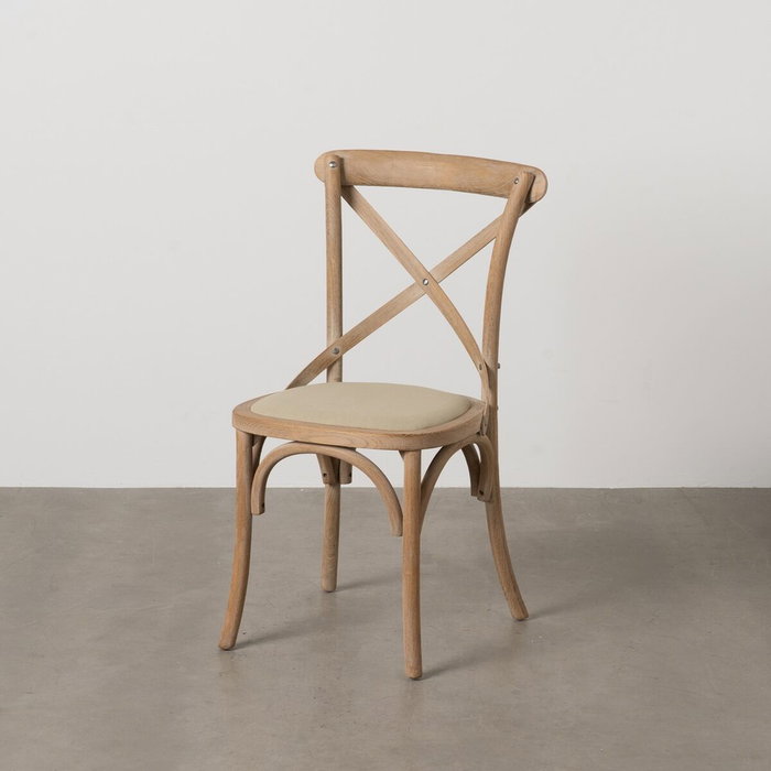 BigBuy Home Chaise de Salle à Manger Beige Naturel