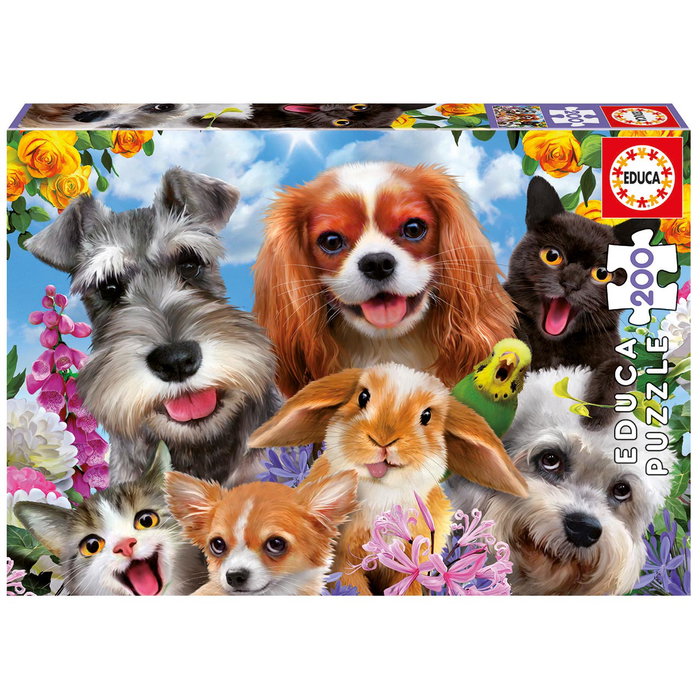 EDUCA Puzzle 200 pièces Selfie De Mascotas (Ref. 19293) - Puzzle pour enfants à partir de 6 ans - Langue du produit : espagnol EDUCA Puzzle 200 pièces Selfie De Mascotas (Ref. 19293) - Puzzle pour enfants à partir de 6 ans - Langue du produit : espagnol
