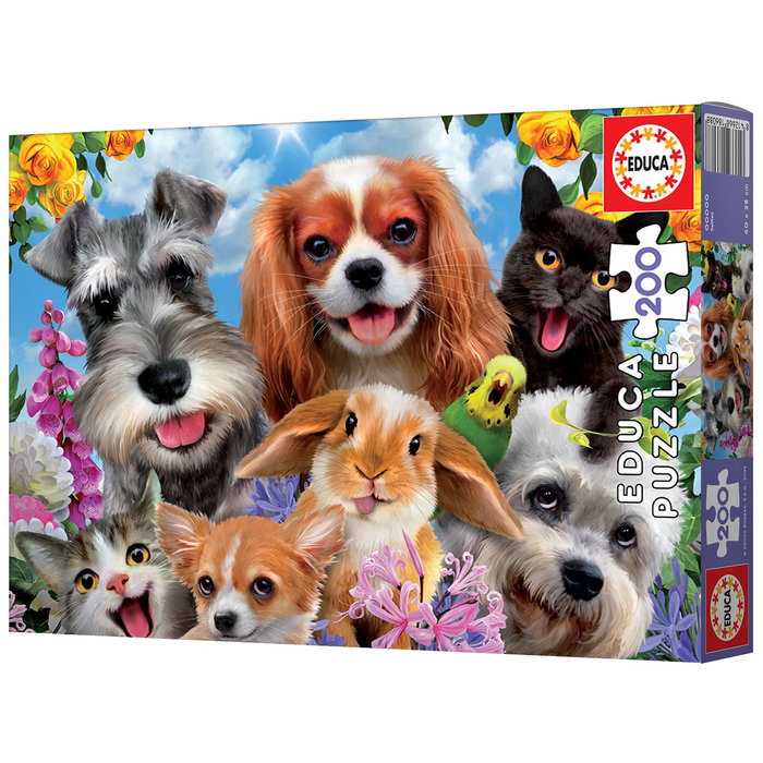 EDUCA Puzzle 200 pièces Selfie De Mascotas (Ref. 19293) - Puzzle pour enfants à partir de 6 ans - Langue du produit : espagnol EDUCA Puzzle 200 pièces Selfie De Mascotas (Ref. 19293) - Puzzle pour enfants à partir de 6 ans - Langue du produit : espagnol