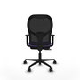 Chaise Jorquera Synchrone/Traslack tissu Violet Maille Noir Base en nylon noir Accoudoir 1D Sans appui-tête Roulettes 65mm nylon