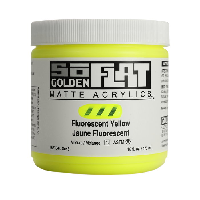 Golden SoFlat Couleurs Acryliques Fluorescentes Jaune 473 ml Golden SoFlat Couleurs Acryliques Fluorescentes Jaune 473 ml