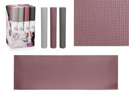 Arte Regal Tapis de Yoga 173x58 cm Plis Réversible Gris/Bordeaux/Gris foncé (Set de 12)