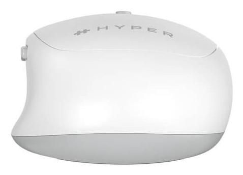 Hyper HyperSpace Bluetooth 5.0 Souris Sans Fil avec DPI Ajustable, Connexion à 3 Appareils, Confort Ergonomique, Piles 1 x AA, Couleur Blanc/Gris