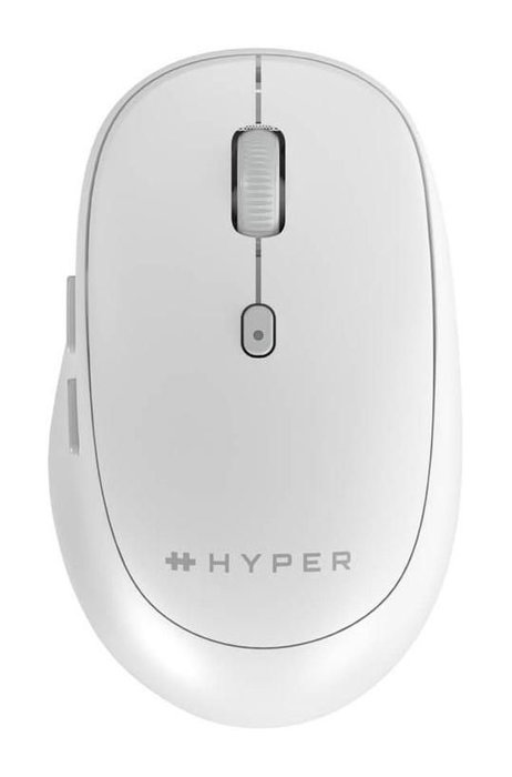 Hyper HyperSpace Bluetooth 5.0 Souris Sans Fil avec DPI Ajustable, Connexion à 3 Appareils, Confort Ergonomique, Piles 1 x AA, Couleur Blanc/Gris