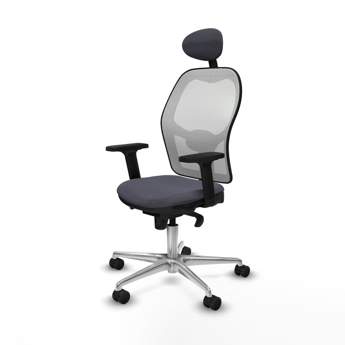 Piqueras y Crespo Chaise de Bureau 2D086N1 Gris foncé avec Appui-tête