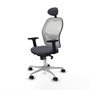 Piqueras y Crespo Chaise de Bureau 2D086N1 Gris foncé avec Appui-tête