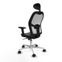 Piqueras y Crespo Chaise de Bureau 2D086N1 Gris foncé avec Appui-tête