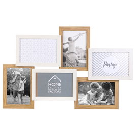 Home Deco Factory Cadre 6 Photos en Bois Blanc