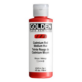 Golden Rouge de cadmium moyen - Couleurs acryliques fluides 118 ml