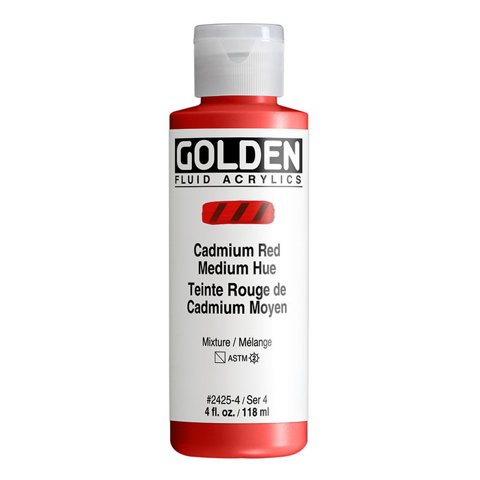 Golden Rouge de cadmium moyen - Couleurs acryliques fluides 118 ml Golden Rouge de cadmium moyen - Couleurs acryliques fluides 118 ml