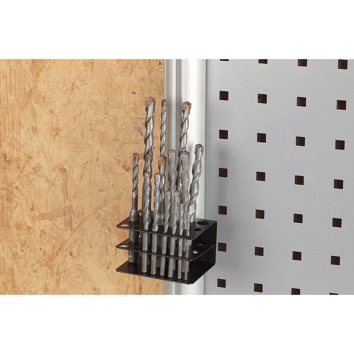 Wolfcraft wss Support pour forets pour panneau perforé 20 forets Ø2-20 mm 80x59x41 mm acier peint noir Wolfcraft wss Support pour forets pour panneau perforé 20 forets Ø2-20 mm 80x59x41 mm acier peint noir