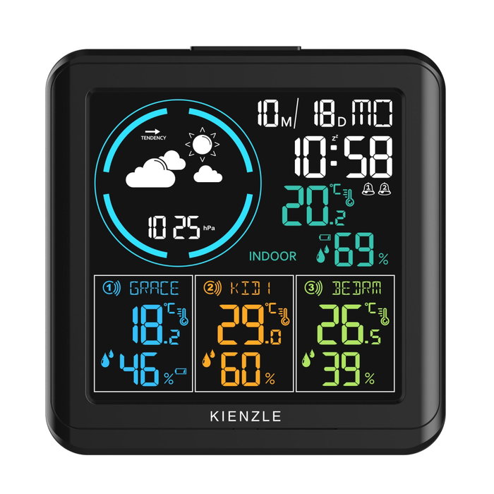 Kienzle Station météo sans fil avec 3 capteurs radio-commandés