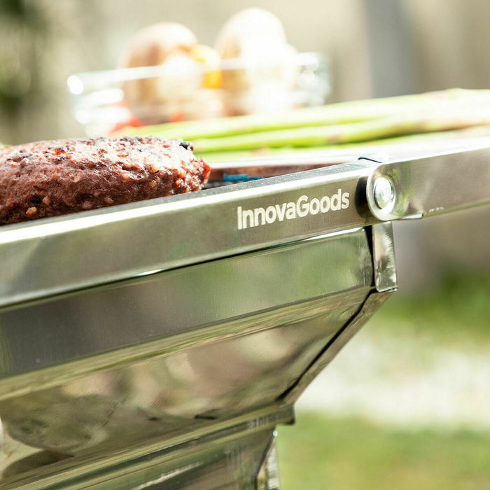 Pack Barbecue au Charbon de Bois Pliable en Acier Inoxydable et Tapis de Cuisson pour Four et Barbecue InnovaGoods