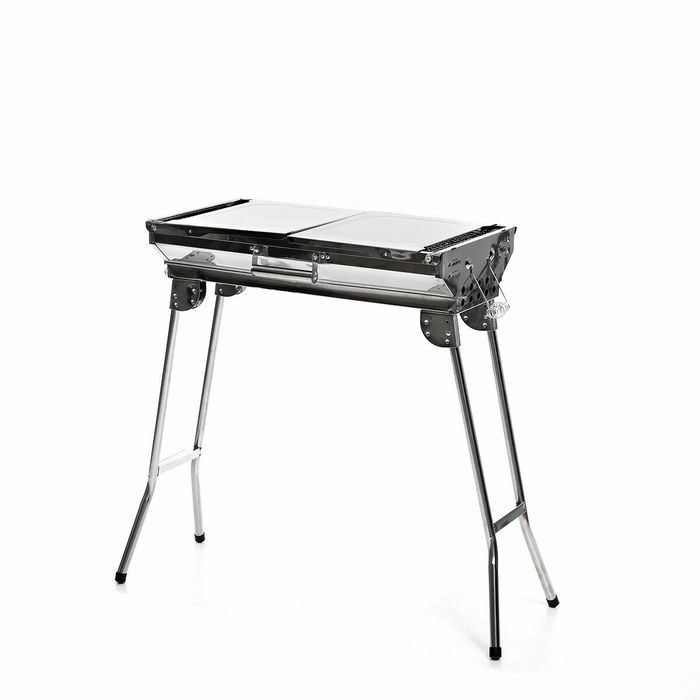 Pack Barbecue au Charbon de Bois Pliable en Acier Inoxydable et Tapis de Cuisson pour Four et Barbecue InnovaGoods
