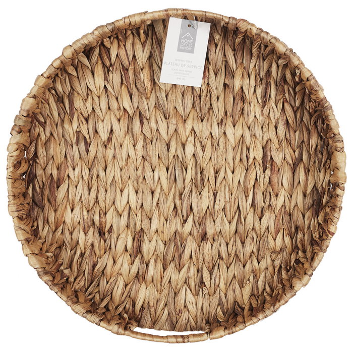 Home Deco Factory Plateau tressé en végétal naturel avec anses, 40 cm Home Deco Factory Plateau tressé en végétal naturel avec anses, 40 cm