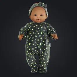 Corolle - Pyjama pour poupée 36 cm Brille dans la Nuit avec étoiles et lunes phosphorescentes - Facile à enfiler - À partir de 2 ans