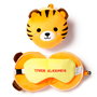 PUCKATOR Coussin de voyage avec masque pour les yeux Tigre Adoramals Relaxeazzz - 15 x 28 x 6 cm, 95% polyester, 5% spandex