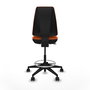 Tabouret Taburete Elche Contact permament de base Tissu Orange Base pyramidale noire Sans accoudoirs Sans appui-tête Roulettes 65mm nylon