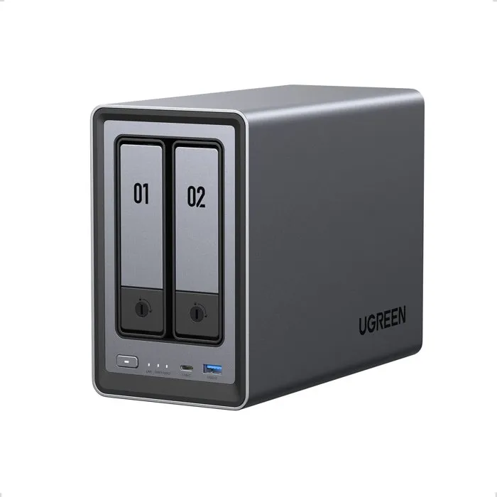 Ugreen NASync DXP2800 - Serveur NAS 2 baies avec Intel N100, 8 Go RAM DDR5, 2 ports 2.5 GbE, 2 baies SATA + NVMe, support RAID jusqu'à 64 To, UGOS Pro Ugreen NASync DXP2800 - Serveur NAS 2 baies avec Intel N100, 8 Go RAM DDR5, 2 ports 2.5 GbE, 2 baies SATA + NVMe, support RAID jusqu'à 64 To, UGOS Pro