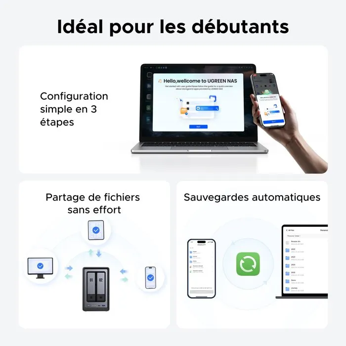 Ugreen NASync DXP2800 - Serveur NAS 2 baies avec Intel N100, 8 Go RAM DDR5, 2 ports 2.5 GbE, 2 baies SATA + NVMe, support RAID jusqu'à 64 To, UGOS Pro Ugreen NASync DXP2800 - Serveur NAS 2 baies avec Intel N100, 8 Go RAM DDR5, 2 ports 2.5 GbE, 2 baies SATA + NVMe, support RAID jusqu'à 64 To, UGOS Pro