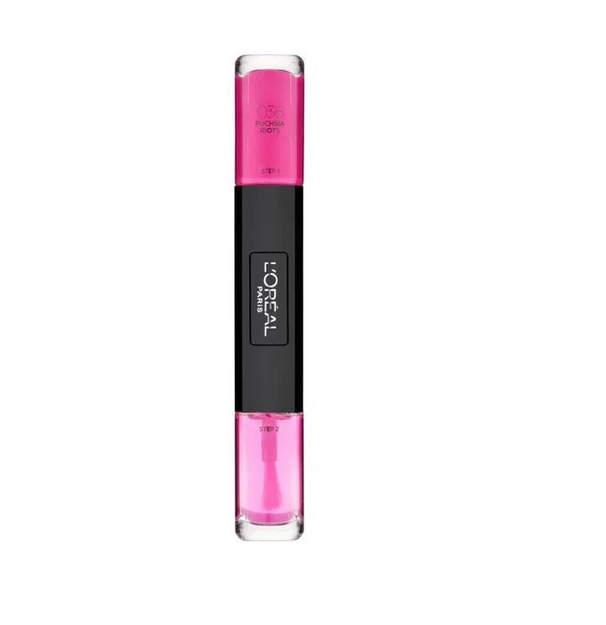 L'Oréal Paris Infallible Vernis à ongles 2-en-1 036 Émeutes Fuchsia (Pack de 2 x 5 ml) L'Oréal Paris Infallible Vernis à ongles 2-en-1 036 Émeutes Fuchsia (Pack de 2 x 5 ml)