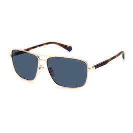 Polaroid PLD-2119-G-S-J5G-C3 Lunettes de soleil rectangulaires bleu et doré