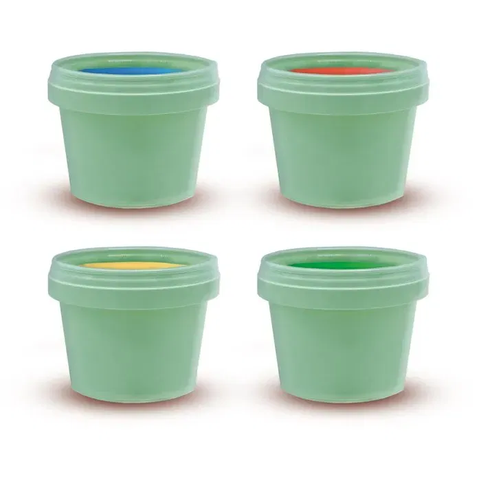 Ses Creative Peinture à Doigts Éco 4 Pots - Activité Créative Peinture pour Enfants 2+ Ans - Vert et Multicolore