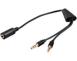 MicroConnect Câble adaptateur audio Minijack 3,5 mm femelle vers 2 x 3,5 mm, 0,4 m