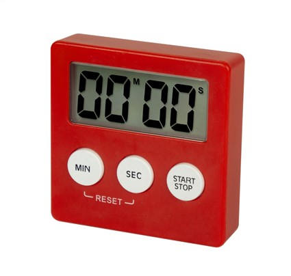 River Temporisateur de Cuisine Magnétique ACK-002 avec Minuteur, Sonnerie et Support - Modèle Carré Rouge pour Réfrigérateur ou Plan de Travail