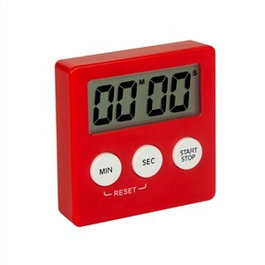 River Temporisateur de Cuisine Magnétique ACK-002 avec Minuteur, Sonnerie et Support - Modèle Carré Rouge pour Réfrigérateur ou Plan de Travail