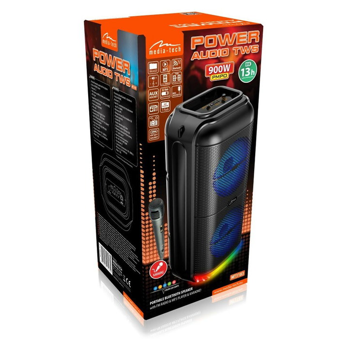 Haut-parleurs bluetooth portables Media Tech MT3183 Noir 50 W Haut-parleurs bluetooth portables Media Tech MT3183 Noir 50 W