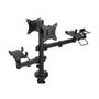 TooQ Support de Bureau pour 2 Écrans 17 à 32 Pouces, VESA 75x75 / 100x100 mm, Inclinable, Pivotant, Noir