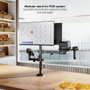 TooQ Support de Bureau pour 2 Écrans 17 à 32 Pouces, VESA 75x75 / 100x100 mm, Inclinable, Pivotant, Noir
